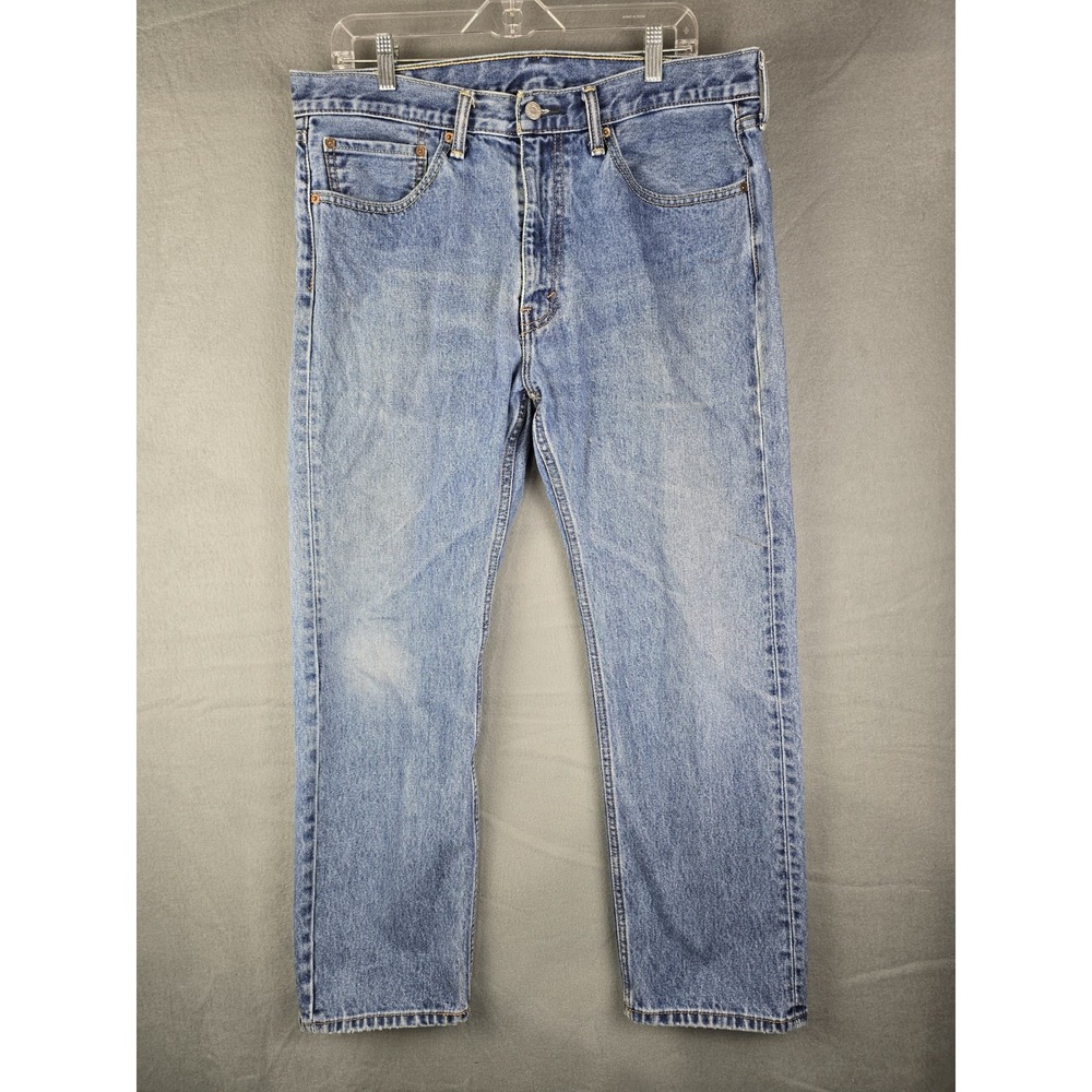 Levi's Jeans Men 36x30 Blue 505 Regular Fit Straight Leg Classic Workwear Denim